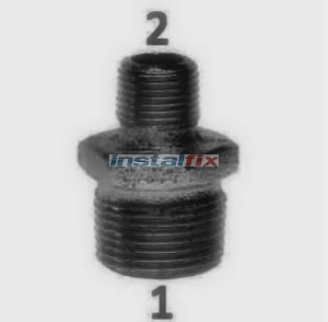 Nypel wkrętny redukcyjny 1" x 1/2" (czarny)