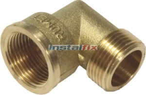 Kolano  90° nakrętno-wkrętne 1/2" (mosiądz)