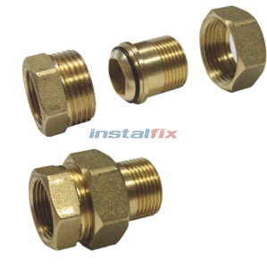 Śrubunek prosty stożkowy  z oringiem 1 1/4" (mosiądz)