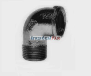 Kolano nakrętno wkrętne 3/4" (czarne)