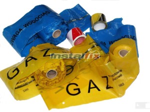 Taśma lok. żółta z wkładką "GAZ" 20cm x 100mb