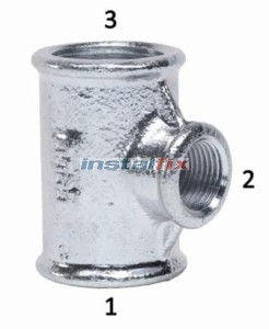 Trójnik nakrętny redukcyjny 1" x 1/2" x 1"