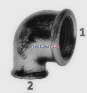 Kolano nakrętne redukcyjne 1 1/4" x 1" (czarne)